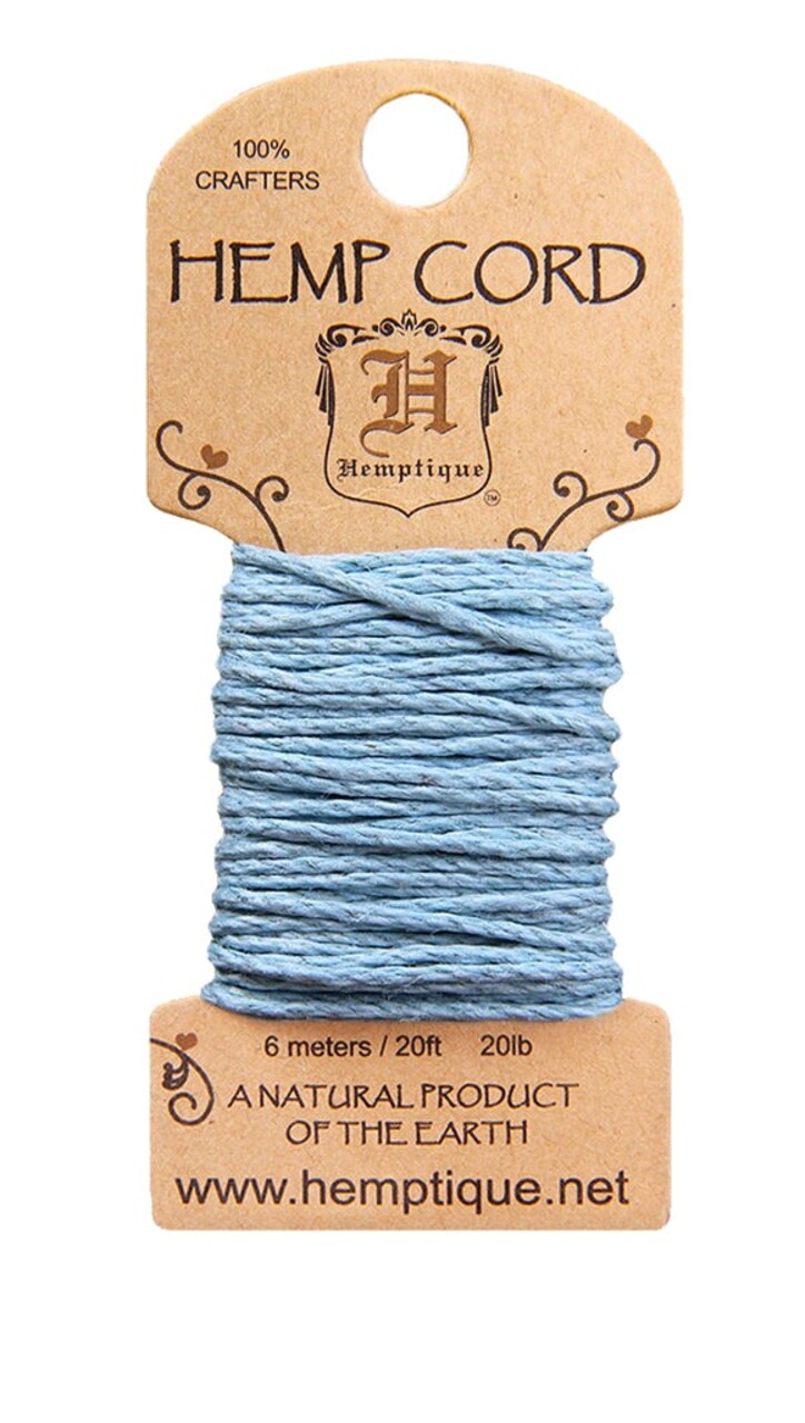 Hemptique 1mm Hemp Cord Mini Cards Eco Friendly Sustainable Naturally Grown Jewelry Bracelet Making Paper Crafting Scrapbooking Bookbinding Mixed Media Crocheting Macrame Seasonal Holiday Gift Wrapping Outdoor Gardening